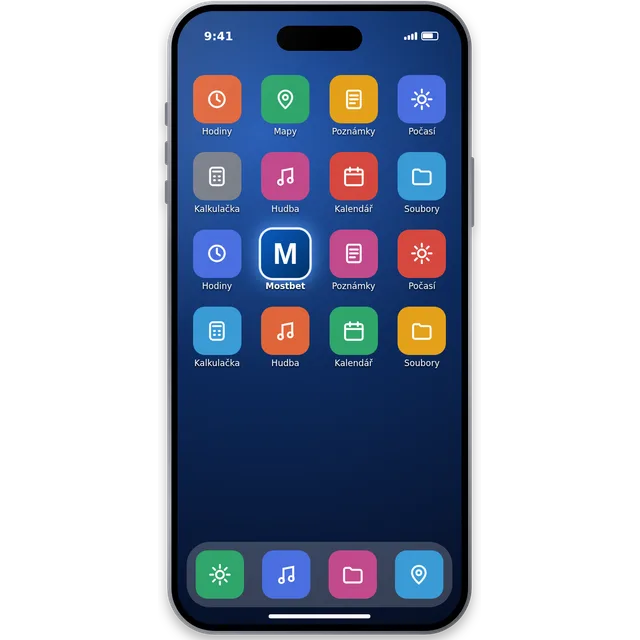 Mostbet na iPhonu – ikona aplikace na ploše